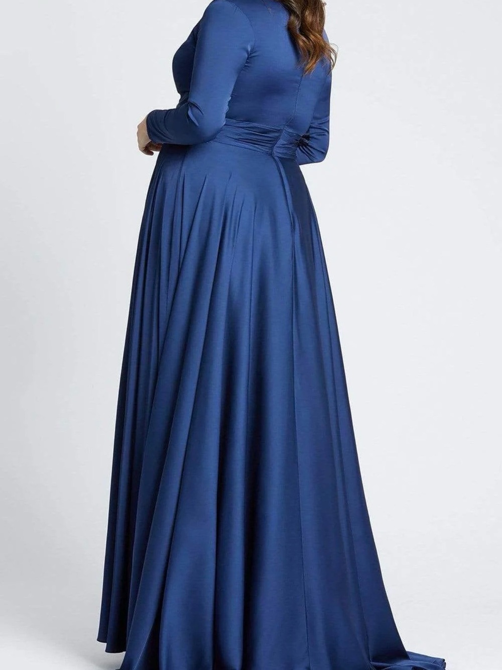 Mac Duggal - 55290 Pleated Band A-Line Slit Evening Gown - Picture 2 of 12